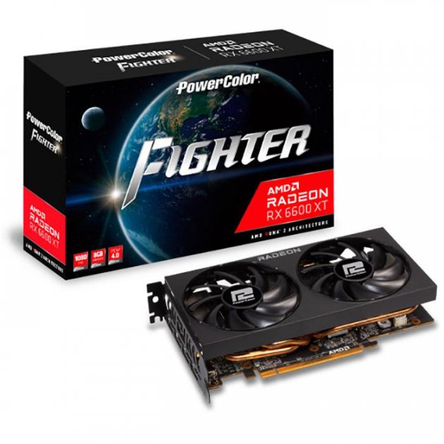 

Видеокарта PowerColor AMD RX 6600 XT Radeon Fighter 8Gb (AXRX 6600XT 8GBD6-3DH)