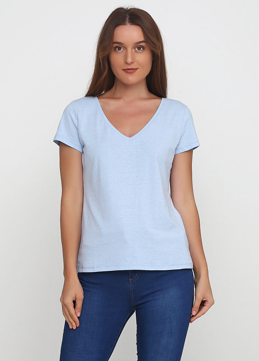 

Футболка H&M M Голубой меланж 0215248_голубой