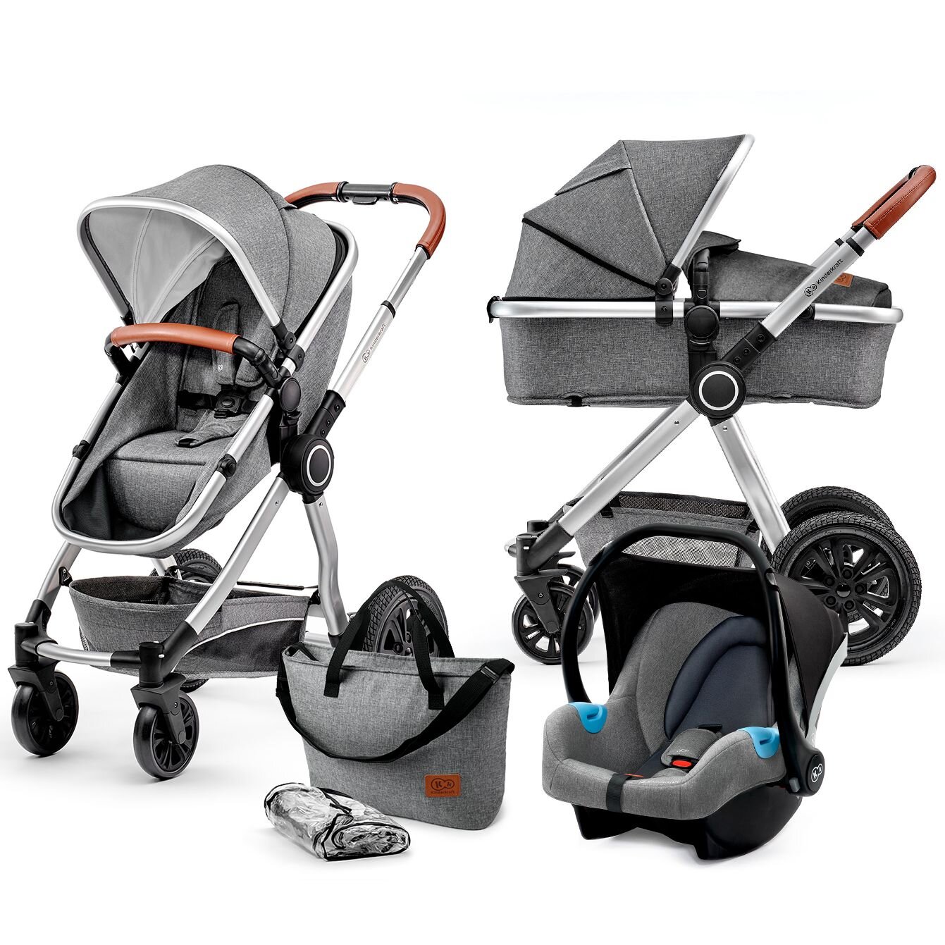 

Универсальная коляска 2 в 1 Kinderkraft Veo Gray (KKWVEOGRY20000)