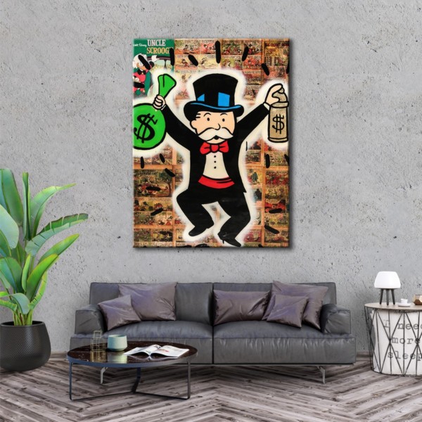 

Картина на холсте Деньги Monopoly Man 75х100 см.