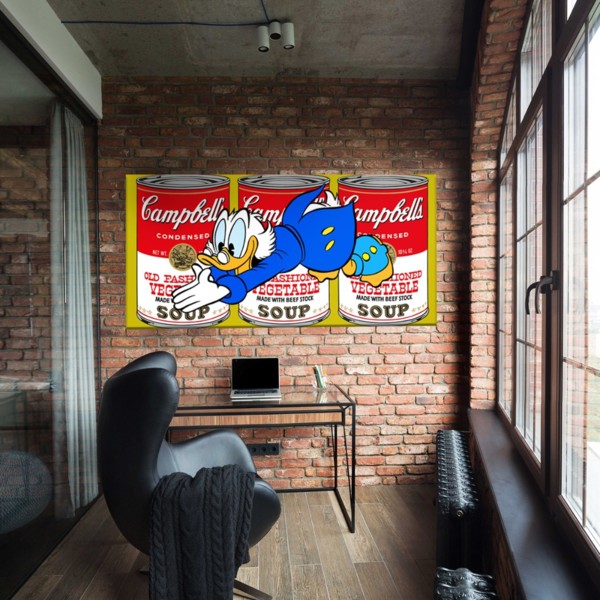 

Картина на холсте Деньги Campbell's McDuck 60х120 см.