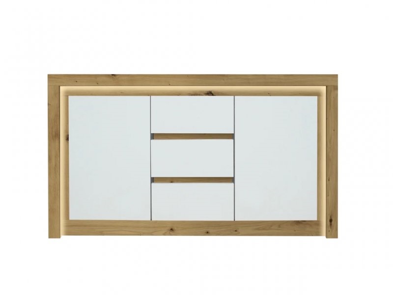 

Комод в гостиную Ромео KOM2D3SM /1580х420х890 из ДСП цвет орех салев/белый глянец Gerbor Holding