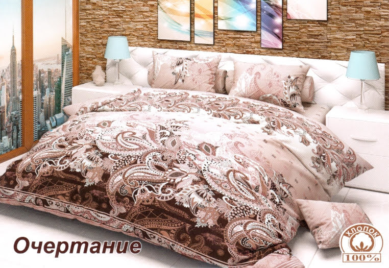 

Постельное белье комплект из Бязи "Очертание". Размер Двуспальный, простынь на Резинке, для Стандартной подушки (TIR_2218-272 2/R-SP)