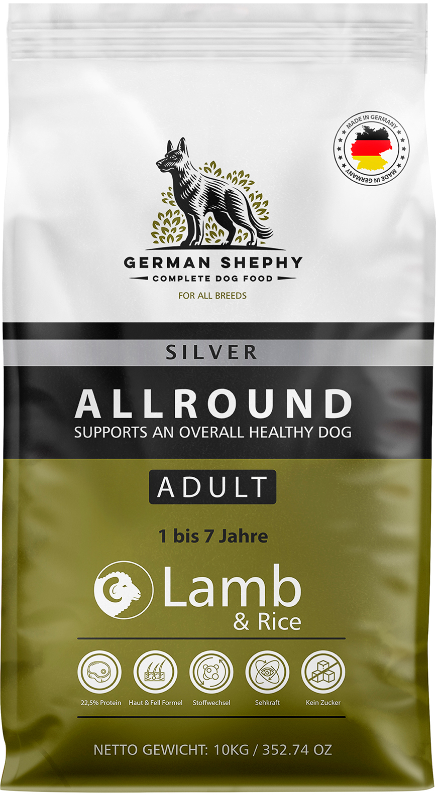 

Сухой корм для собак German Shephy баранина и рис 10 кг