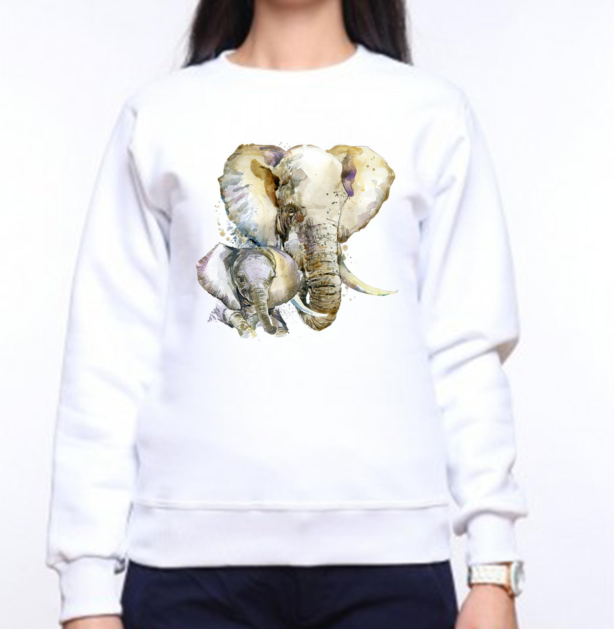 

Женский свитшот с принтом Слоны Push IT , Белый, Женский свитшот с принтом Слоны Push IT L, Белый