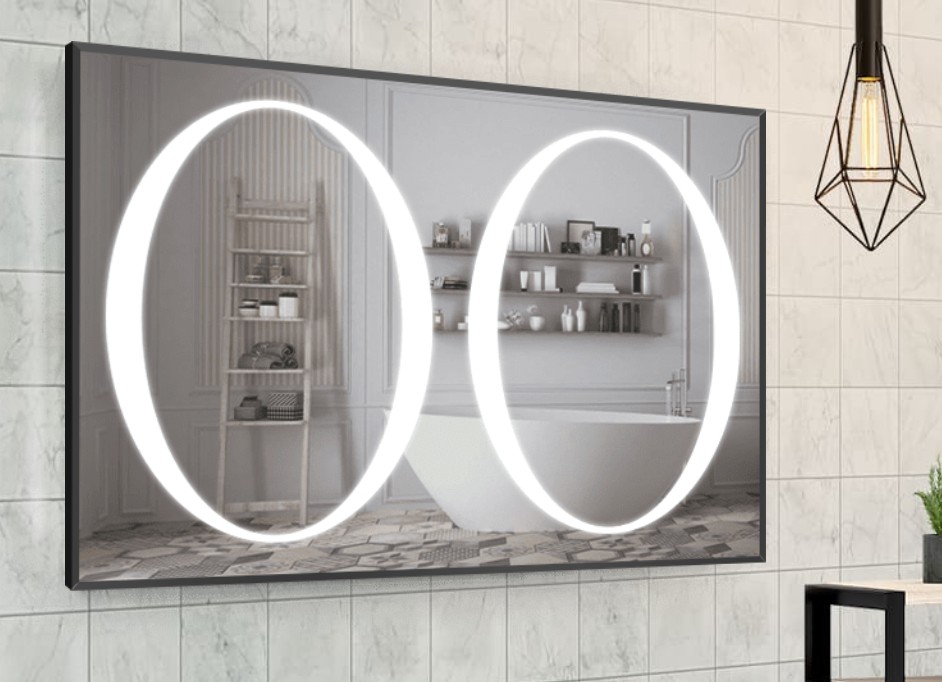 

Зеркало в алюминиевой раме c LED подсветкой Smart Mirror сенсорное Viareggio-R 90 x 140 см Прямоугольное