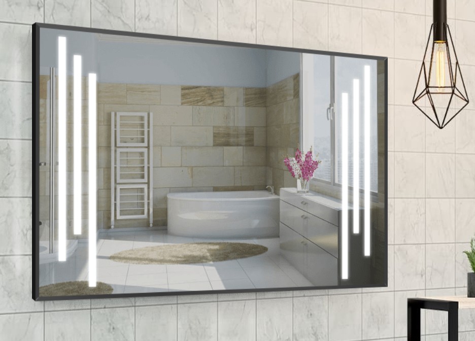 

Зеркало в алюминиевой раме c LED подсветкой Smart Mirror сенсорное Vittoria-R 90 x 120 см Прямоугольное