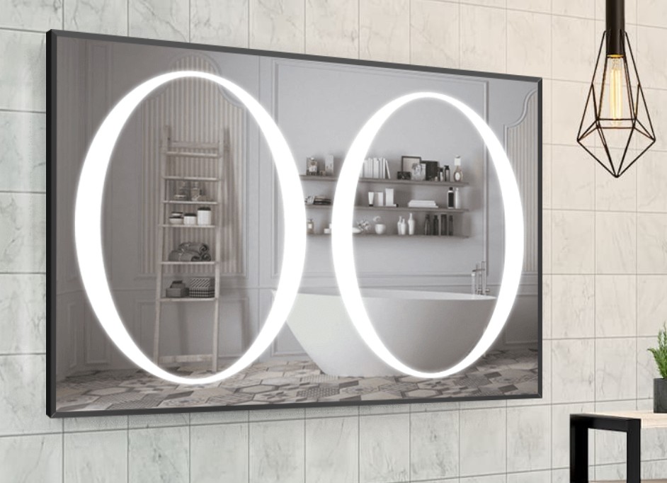 

Зеркало в алюминиевой раме c LED подсветкой Smart Mirror сенсорное Viareggio-R 80 x 100 см Прямоугольное