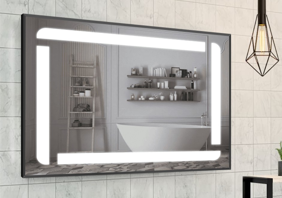 

Зеркало в алюминиевой раме c LED подсветкой Smart Mirror сенсорное Bolzano-R 100 x 140 см Прямоугольное