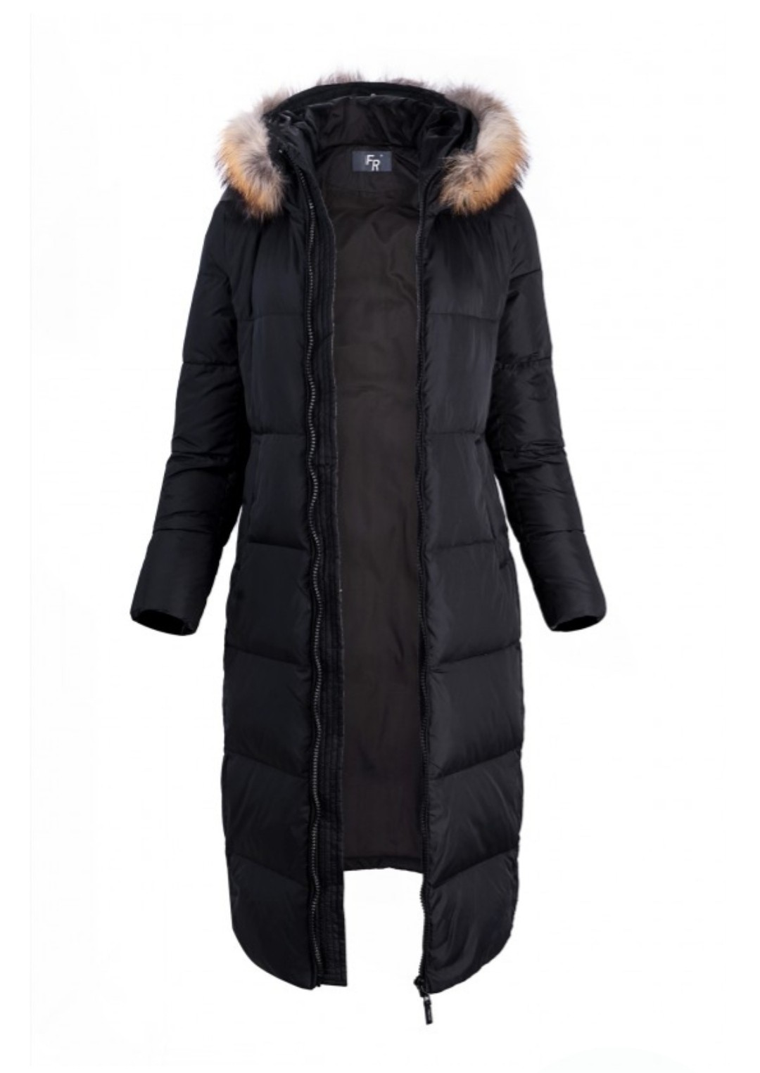 

Зимнее пуховое пальто женское FR черное, Зимнее пуховое пальто женское FR черное XL