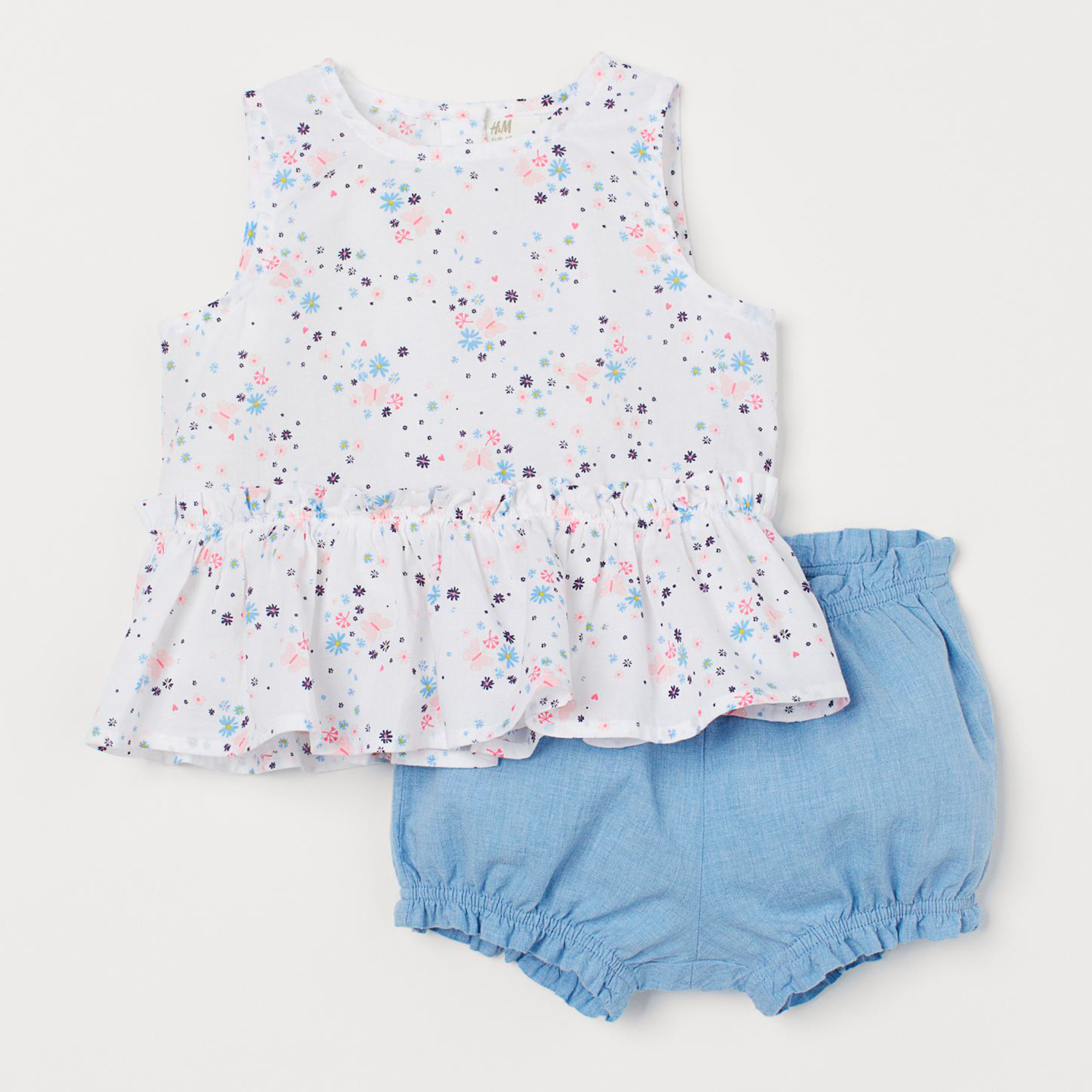 

Костюм (платье + трусики) H&M 1512744533 92 см Голубой/Белый