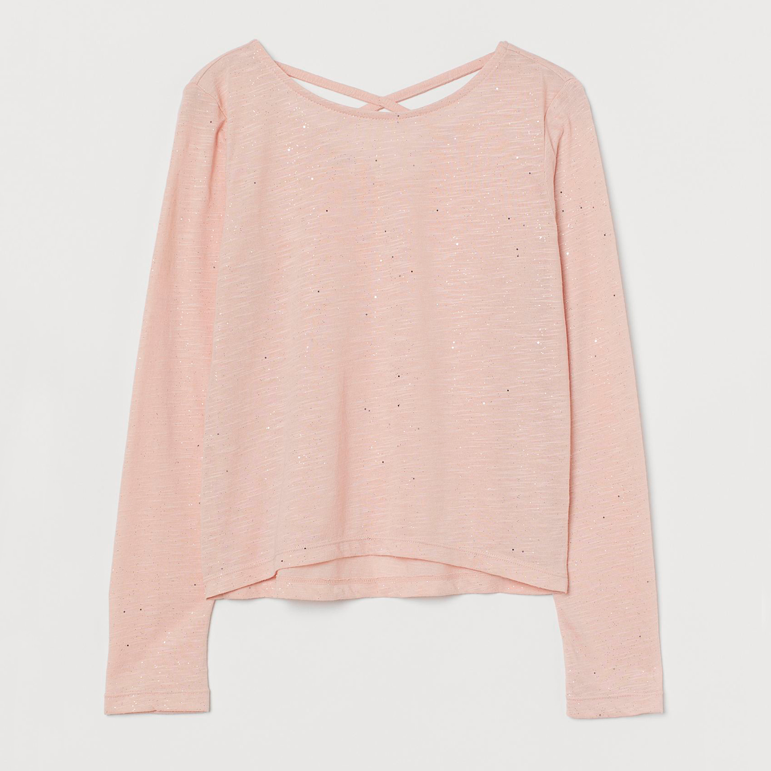 

Футболка с длинными рукавами H&M 1612-887809 134-140 см Бледно-розовая