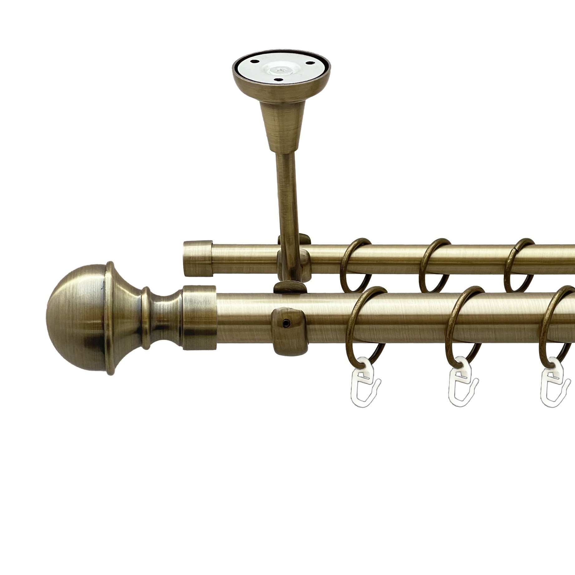 

Карниз Orvit Бостон металевий дворядний відкритий до стелі гладка труба кільце металеве Антик 25\16 мм 240 см (00-00018488)