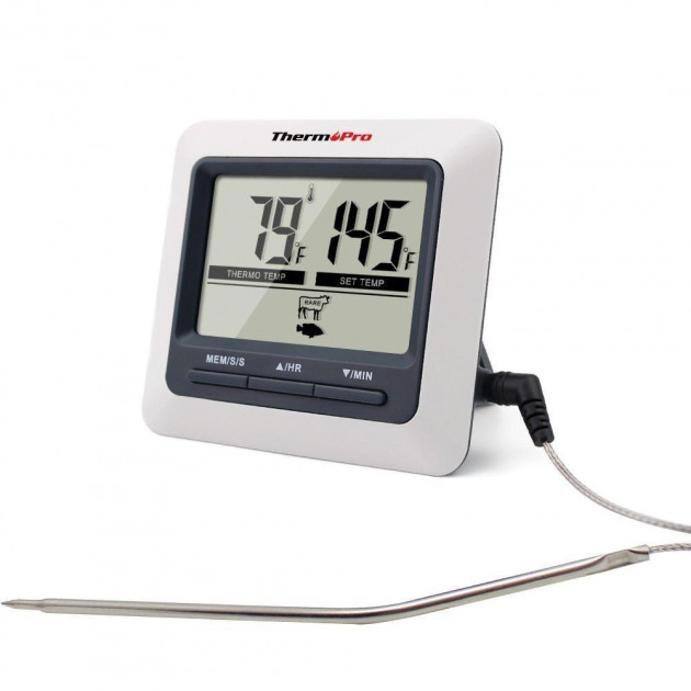 

Цифровой профессиональный термометр для мяса ThermoPro TP-04 (от 0ºС до + 250ºС) + таймер + магнит