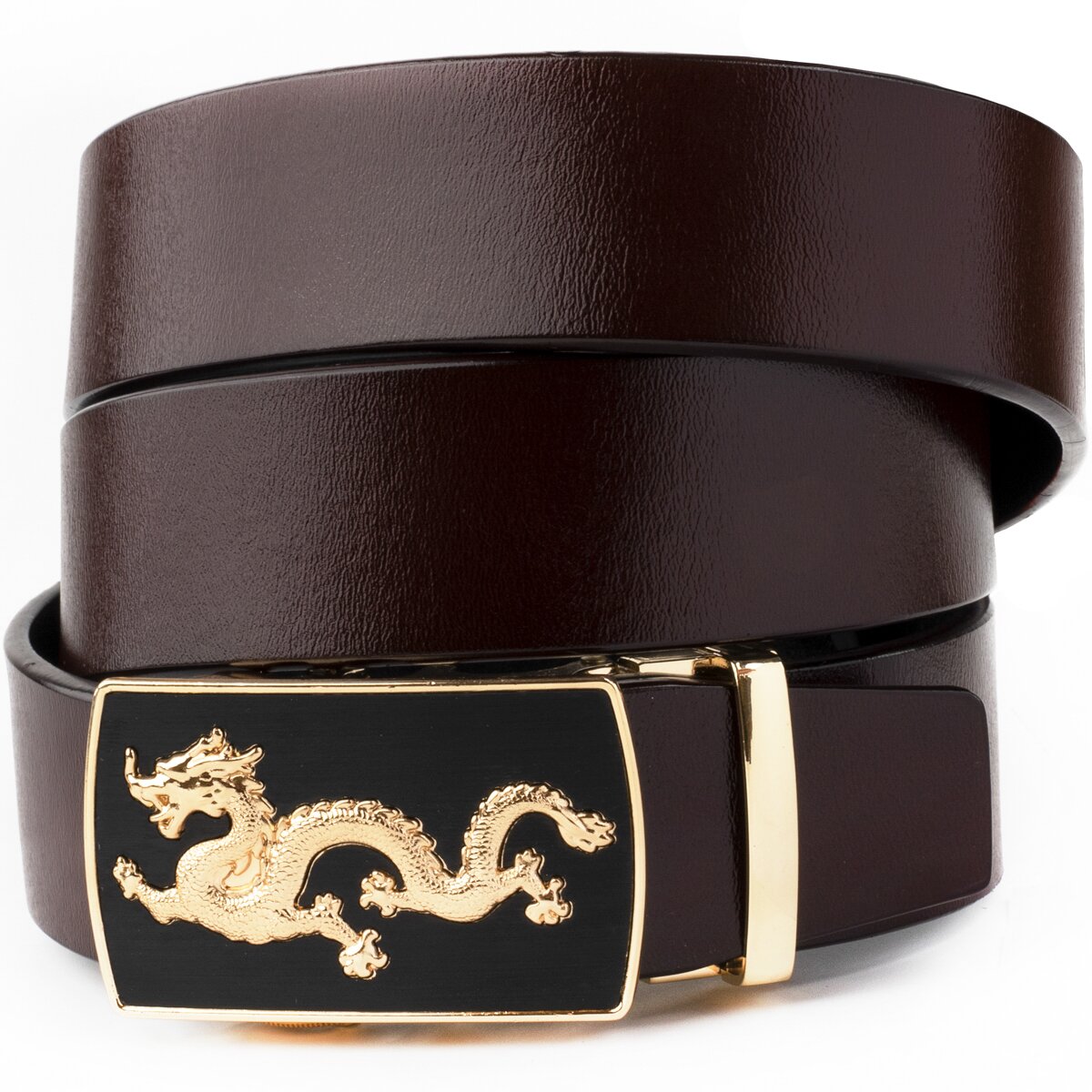 

Ремень мужской золотой дракон Vintage 20259 Коричневый