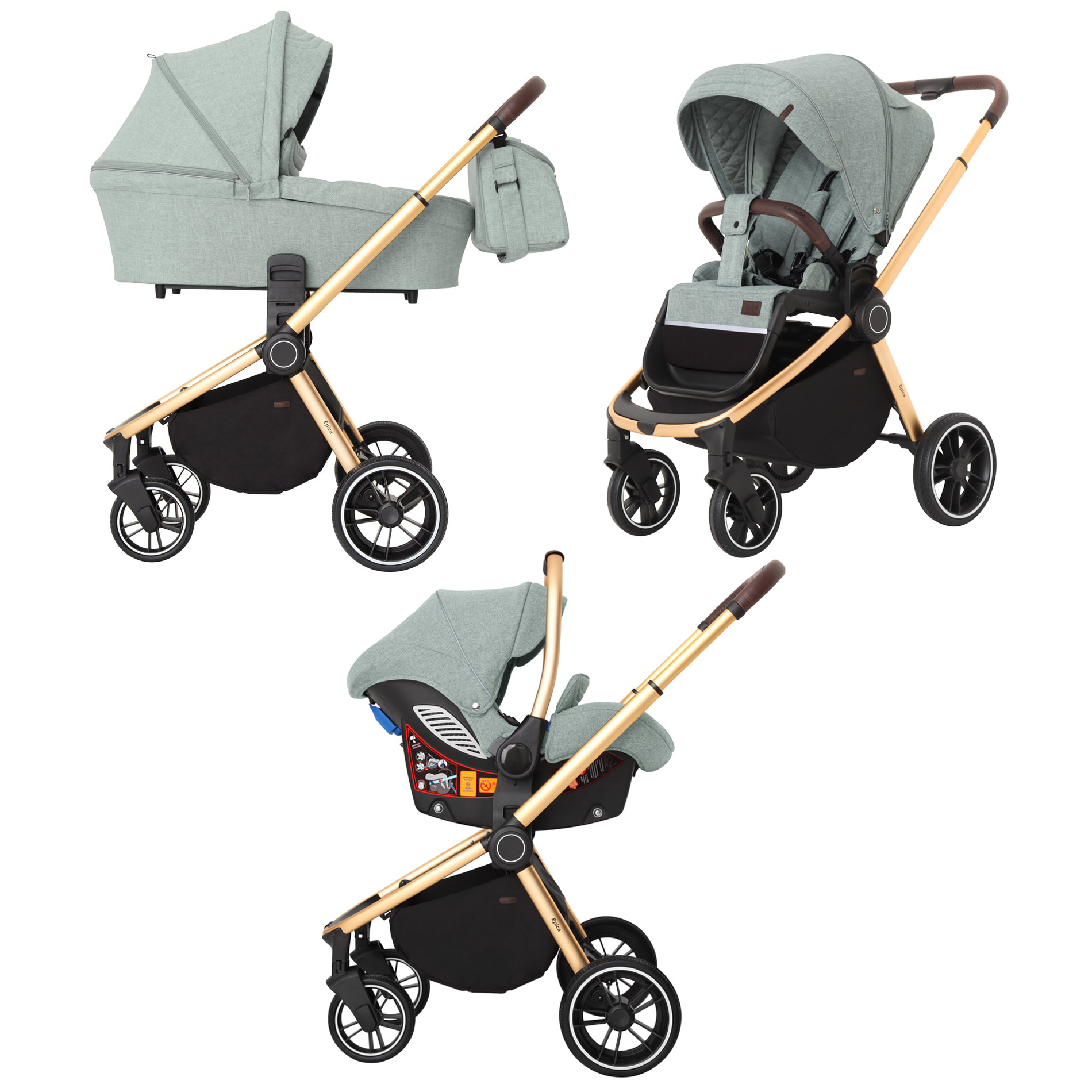 

Коляска універсальна CARRELLO Epica CRL-8511 (3in1) Tea Green +дощовик /1/