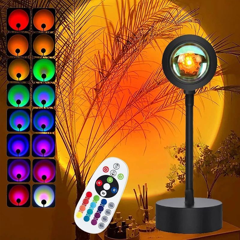 

Напольная РГБ лампа закат 16 цветов с пультом LED Sunset Lamp RGB проекционный светильник-торшер 16 цветов(HJHJKHJ56787)