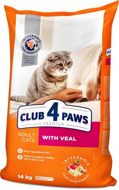 

Сухой корм для взрослых кошек Club 4 Paws (Клуб 4 Лапы) с телятиной 14 кг