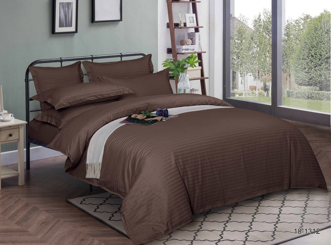 

Постельное белье двуспальное 180*220 страйп-сатин люкс 4 наволочки TM KRISPOL Украина