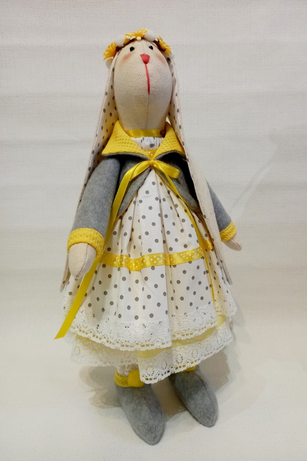 

Текстильная кукла игрушка ручной работы Тильда Зайка Hand made 40 см
