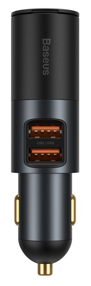 

Автомобильное зарядное устройство в прикуривателе Baseus 2 х USB 3 А Серый/ Черный (CCBT-D0G)