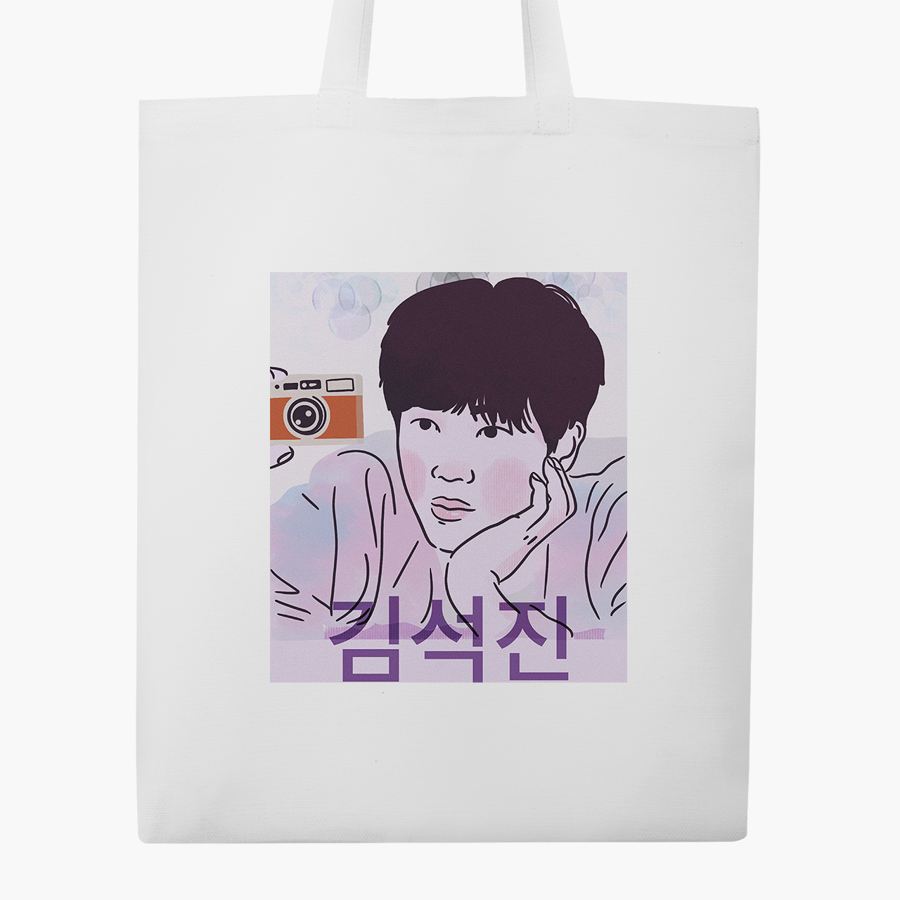 

Эко сумка шоппер Ким Сокчин БТС (Kim Seok Jin BTS) (9227-3259) 41x35 см Белый