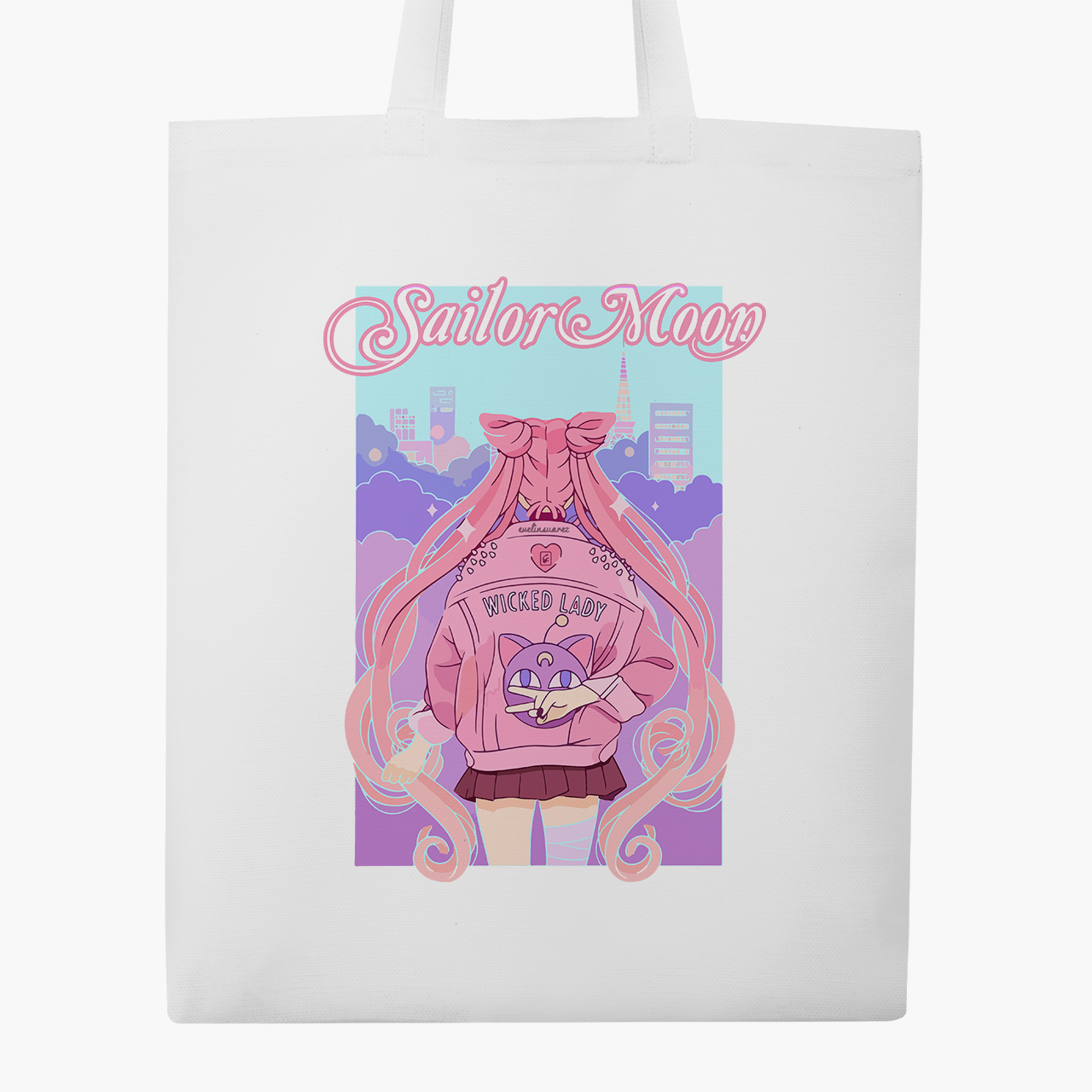 

Эко сумка шоппер Сейлор Мун (Sailor Moon) (9227-2913) 41x35 см Белый