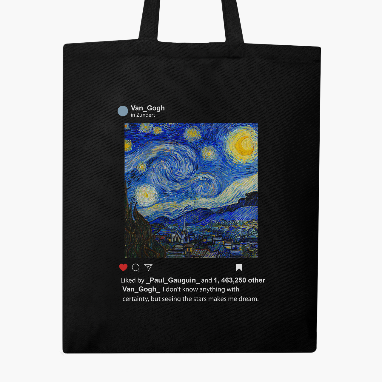 

Эко сумка шоппер Винсент Ван Гог Инстаграм Звёздная ночь (Vincent van Gogh Instagram) (9227-2965) 41x35 см Черный