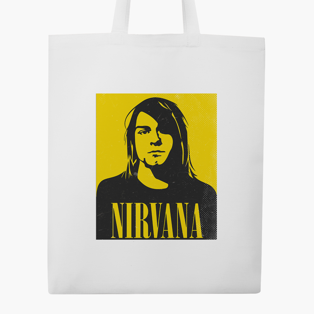 

Эко сумка шоппер Нирвана Курт Кобейн (Nirvana Kurt Cobain) (9227-2970) 41x35 см Белый