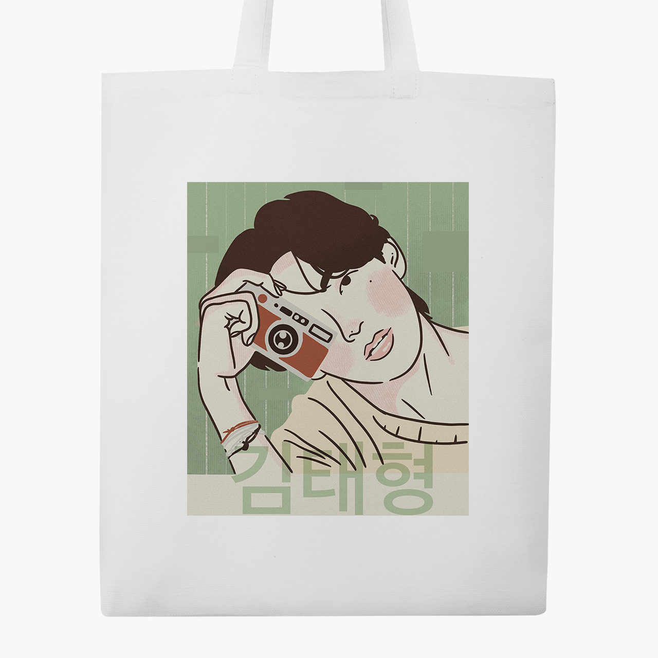 

Эко сумка шоппер Ким Тхэхён БТС (Kim Tae-hyung BTS) (9227-3262) 41x35 см Белый