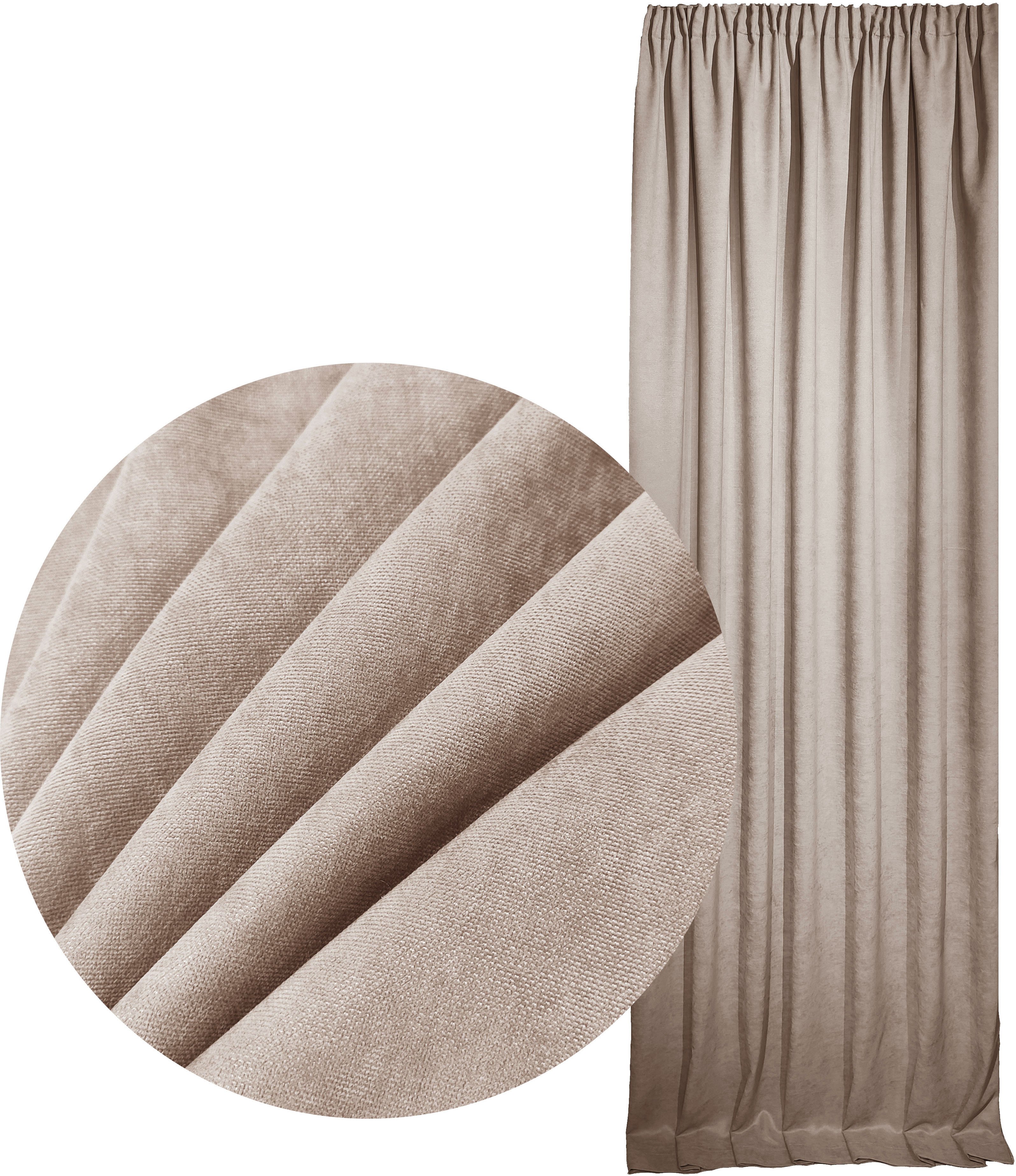 

Штора Декорин Микровелюр 140х170 Серо-бежевая 1 шт