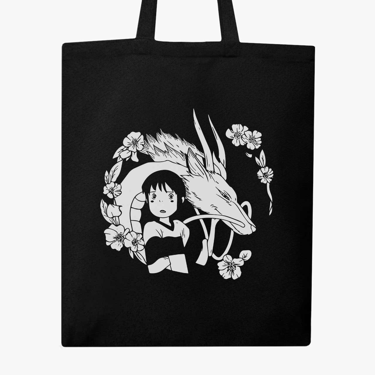 

Эко сумка шоппер Унесённые призраками Тихиро Огино Сэн и Хаку (Spirited Away Chihiro Ogino Sen and Haku) (9227-2647) 41x35 см Черный