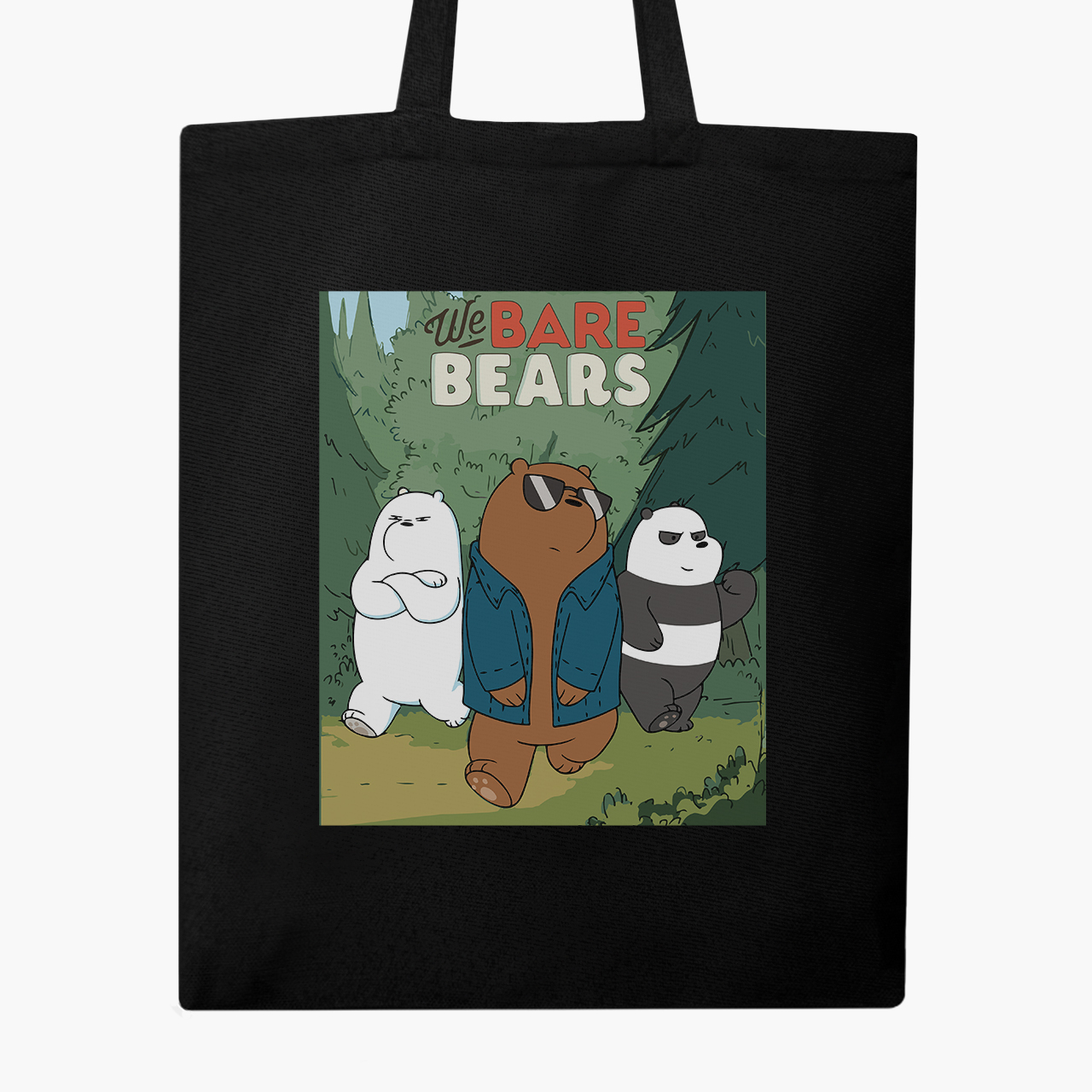 

Эко сумка шоппер Вся правда о медведях (We Bare Bears) (9227-2664) 41x35 см Черный