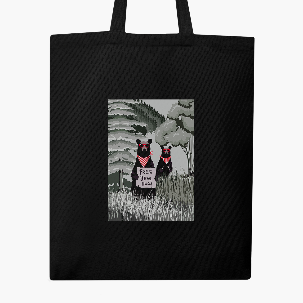 

Эко сумка шоппер Медьвежьи обнимашки (Bear hugs) (9227-2066) 41x35 см Черный