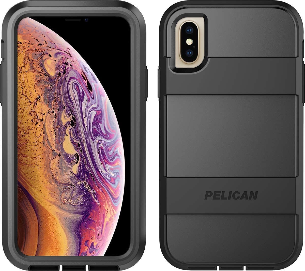 

Противоударный защитный чехол бампер с подставкой Pelican Voyager iPhone X / Xs black C37030-001A-BKBK