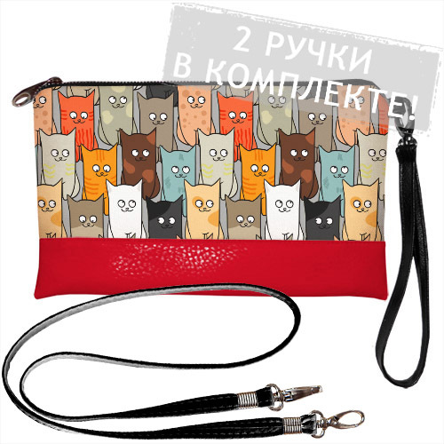 

Клатч через плечо Разноцветные котики Presentville 25х15 см 000175146