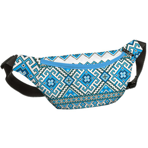 

Сумка бананка BUMBAG Орнамент голубой Presentville 27х16 см 000174099