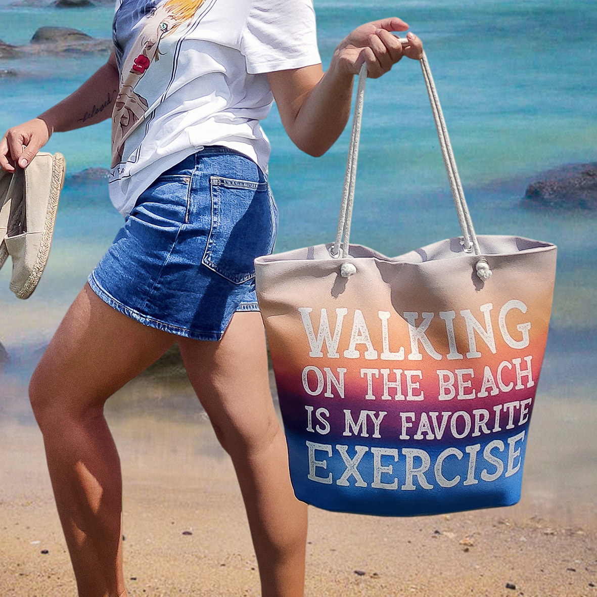 

Пляжная сумка Malibu Walking on the beach is my faworite exercise Presentville 50х36х15 см 000171073