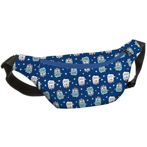

Сумка бананка BUMBAG Совушки на синем фоне Presentville 27х16 см 000174089