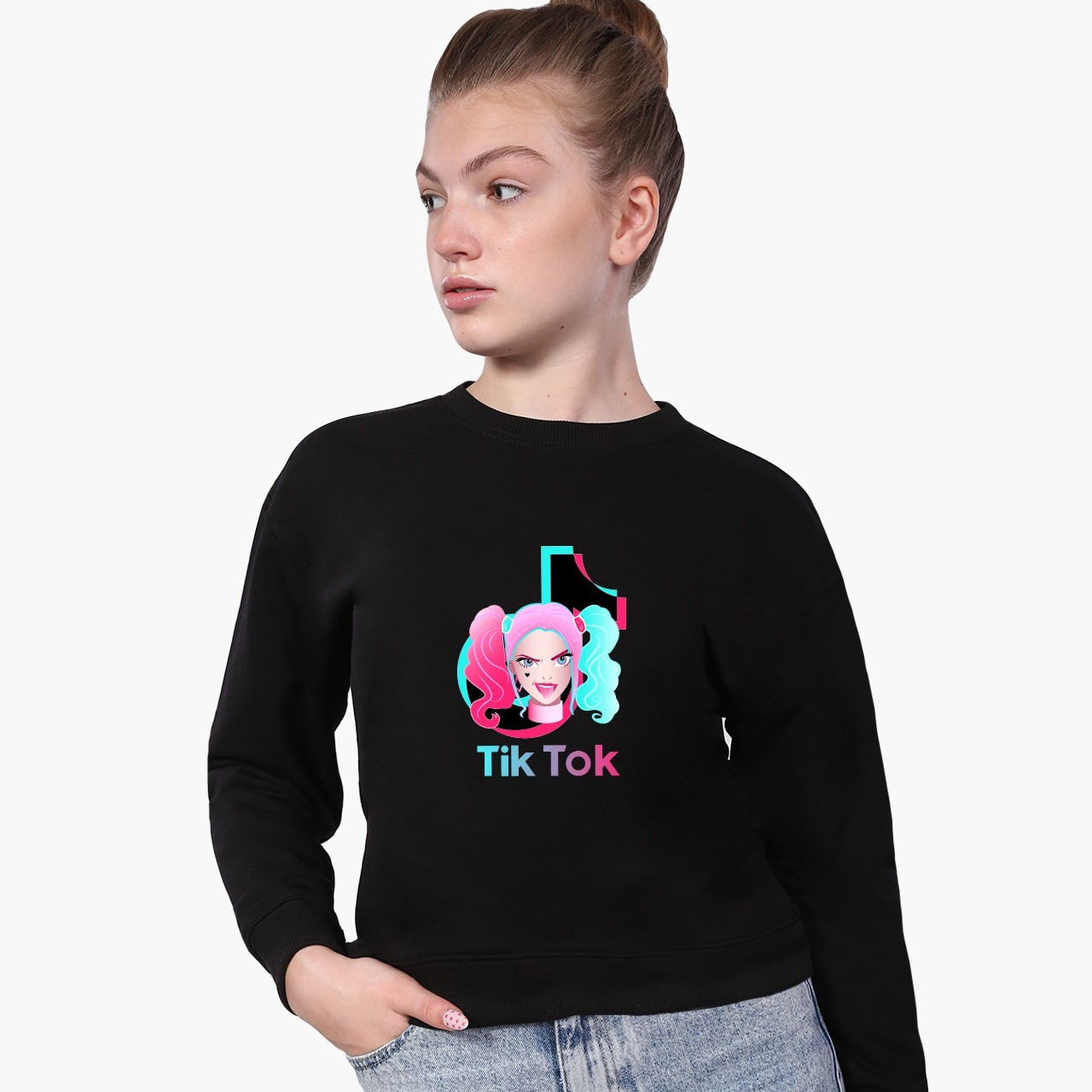 

Свитшот для девочек ТикТок (TikTok Harley Quinn) (9509-1646) 158-164 см Черный