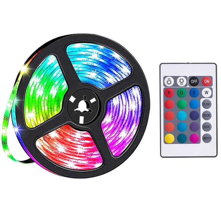 

Светодиодная лента 4м + пульт дистанционного управления USB LED RGB HOCO DL30 |4M, 20RGB Mode, Remote| Черный