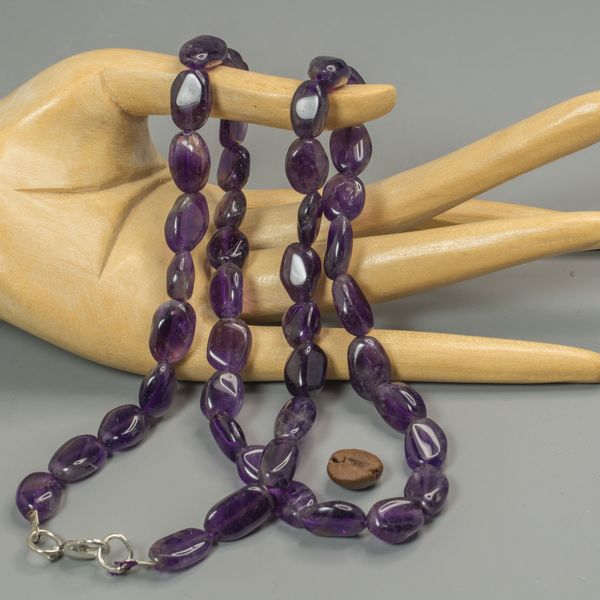 

Бусы Камни-Маркет из Аметиста овальные бусины 6х10 мм длина 48 см