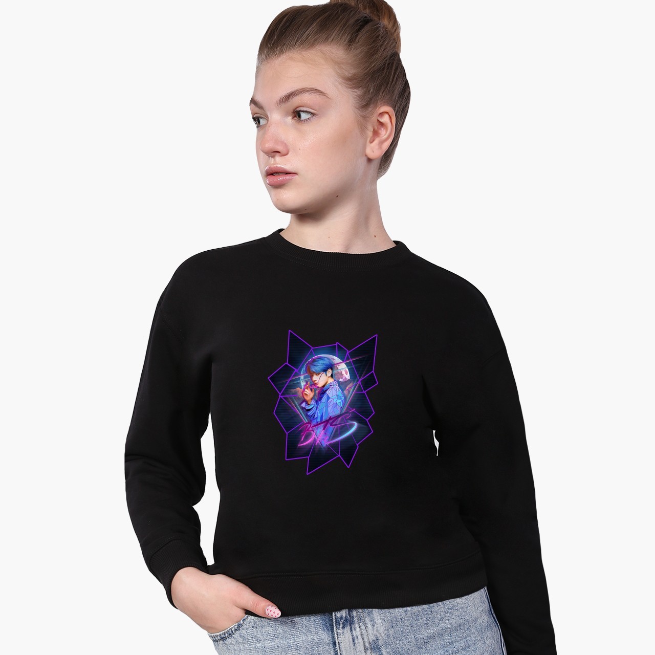 

Свитшот для девочек БТС (BTS) (9509-1067) 122-128 см Черный