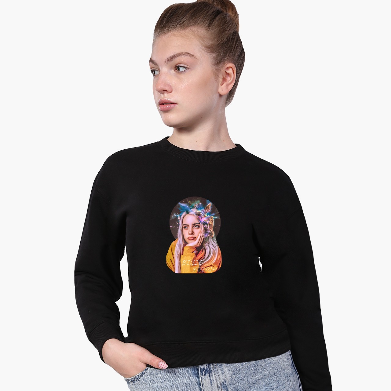 

Свитшот для девочек Билли Айлиш (Billie Eilish) (9509-1605) 158-164 см Черный