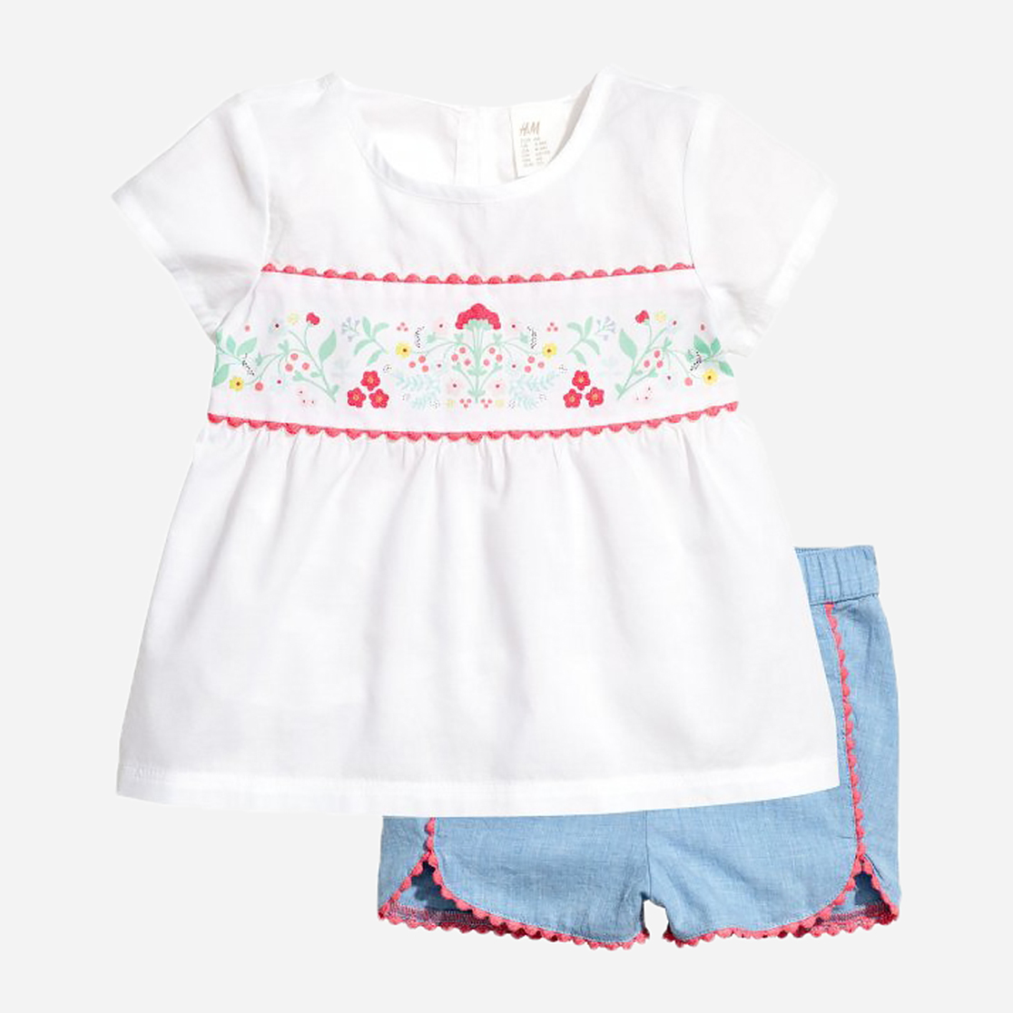 

Костюм (футболка + шорты) H&M 4974246 68 см Бело-синий