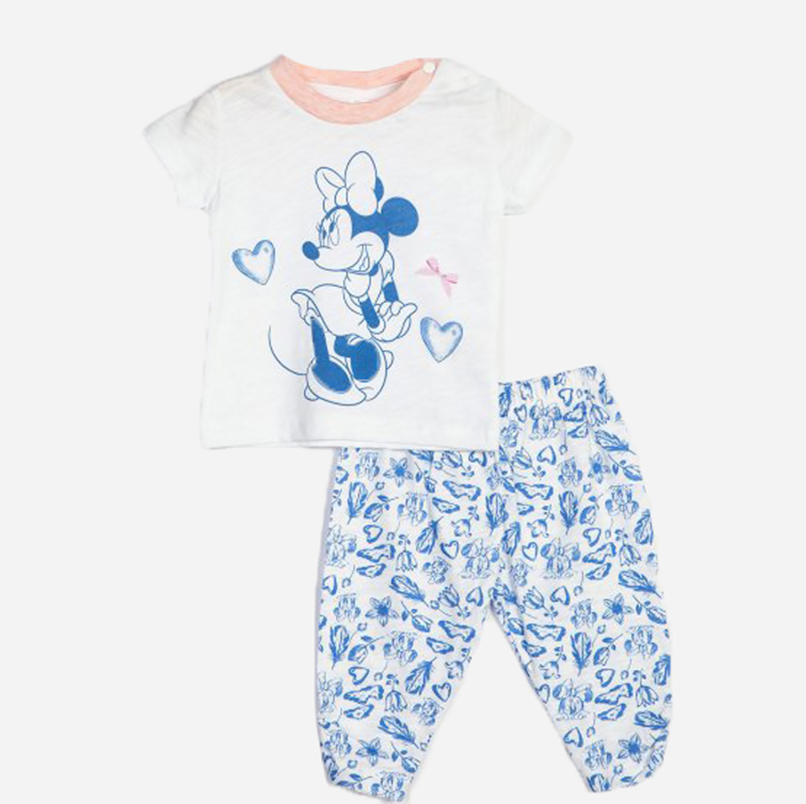 

Костюм (футболка + штаны) Disney Minnie Mouse MN13933 68-74 см Синий с белым