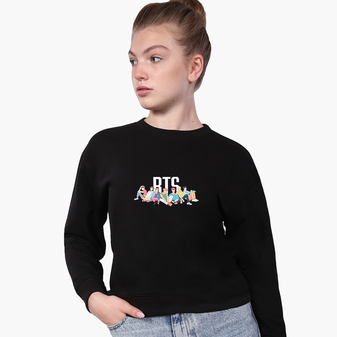 

Свитшот для девочек БТС (BTS) (9509-1061) 122-128 см Черный