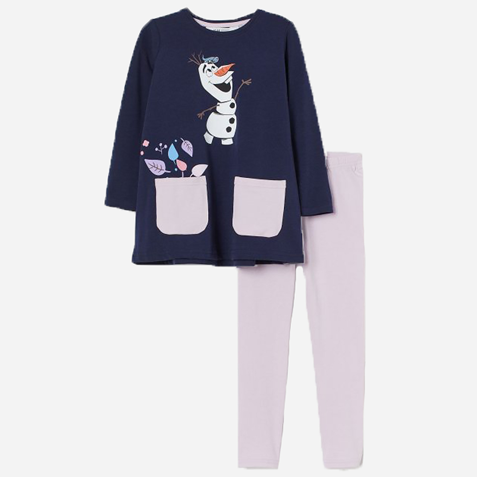 

Комплект (туника + лосины) H&M 2202-9127072 98 см Темно-синий/Сиреневый