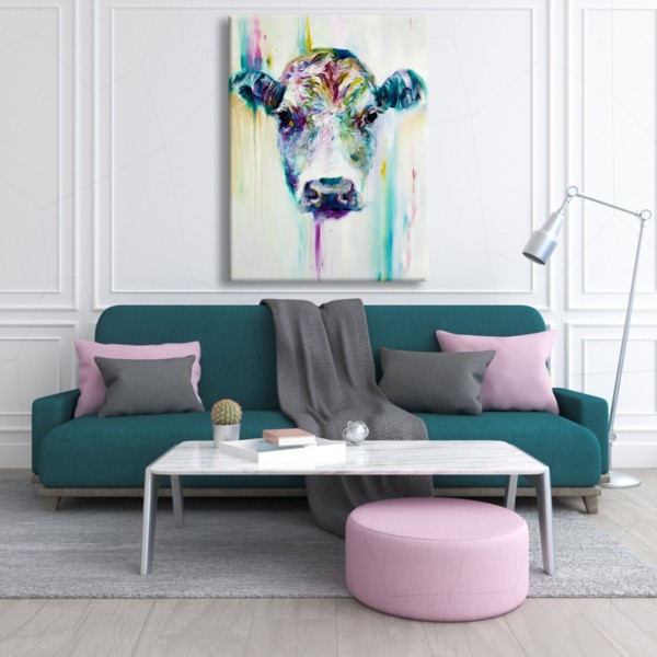 

Картина на холсте Животные Cow Art 75х100 см.