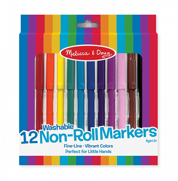 

Набор фломастеров 12 шт Non-Roll Markers Melissa & Doug